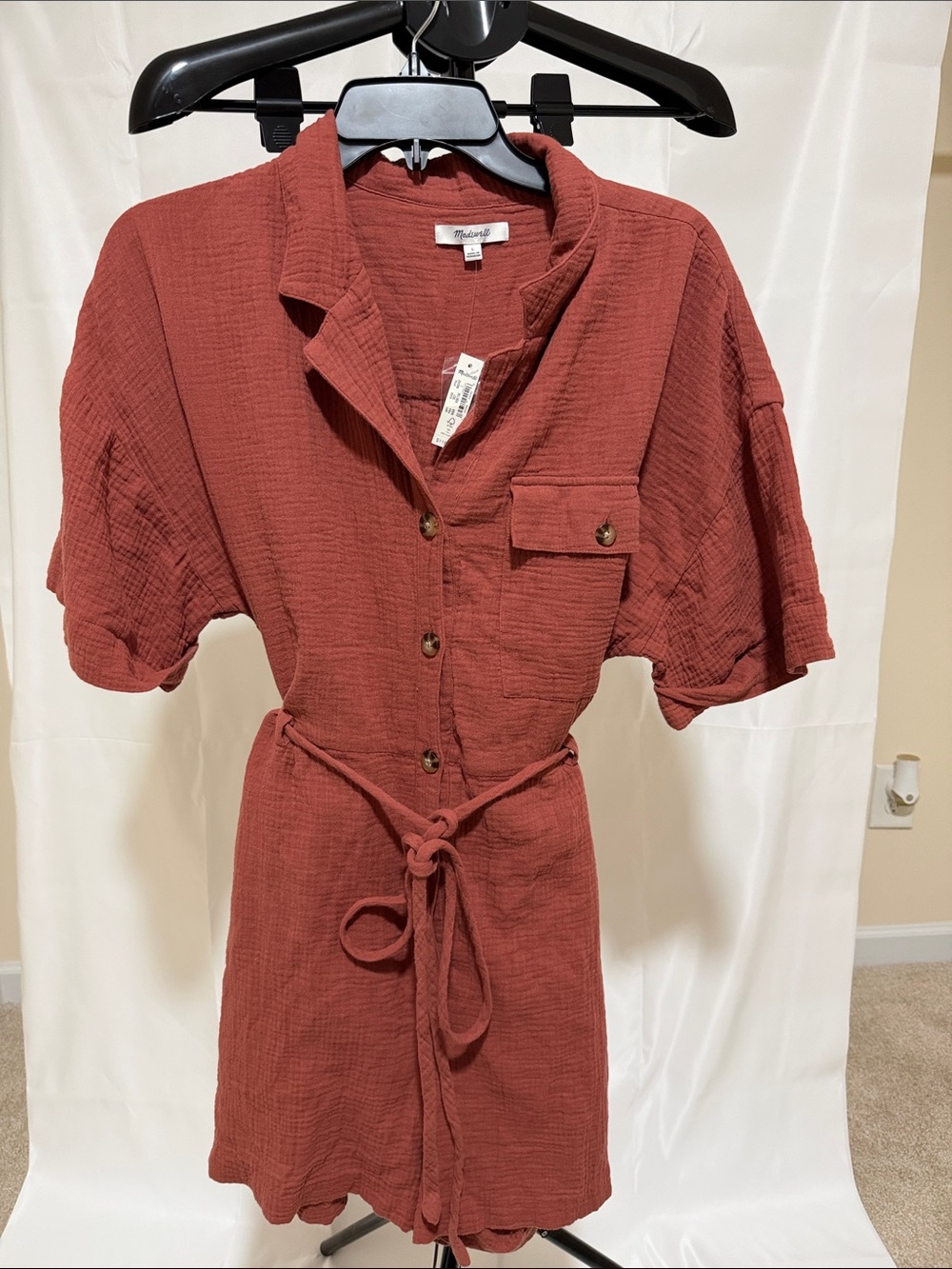 Madewell Lightspin Belted Safari Romper